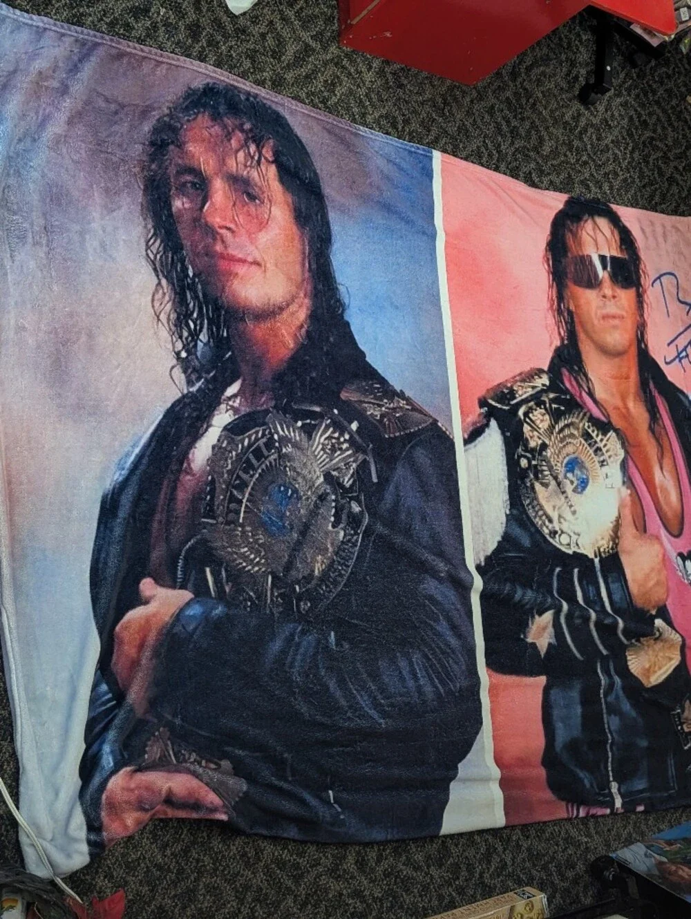 Licensed Wrestling Champion Plush Throw Blanket - Red, Blue
